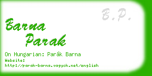 barna parak business card